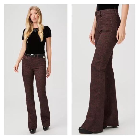 Paige Denim - Paige High Rise Lou Lou Flare Jean In Cherrywood Paisley Multi Size 29